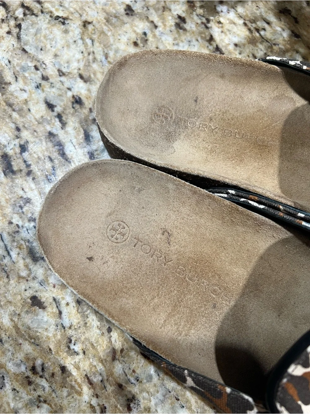 Tory Burch Leo Charm Leopard Print Slip-On Mules with Gold Accent 10M